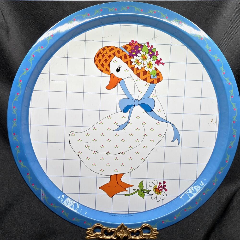 Vintage Goose Serving Tray – Cottagecore Blue Floral Goose – Giftco Hong Kong
